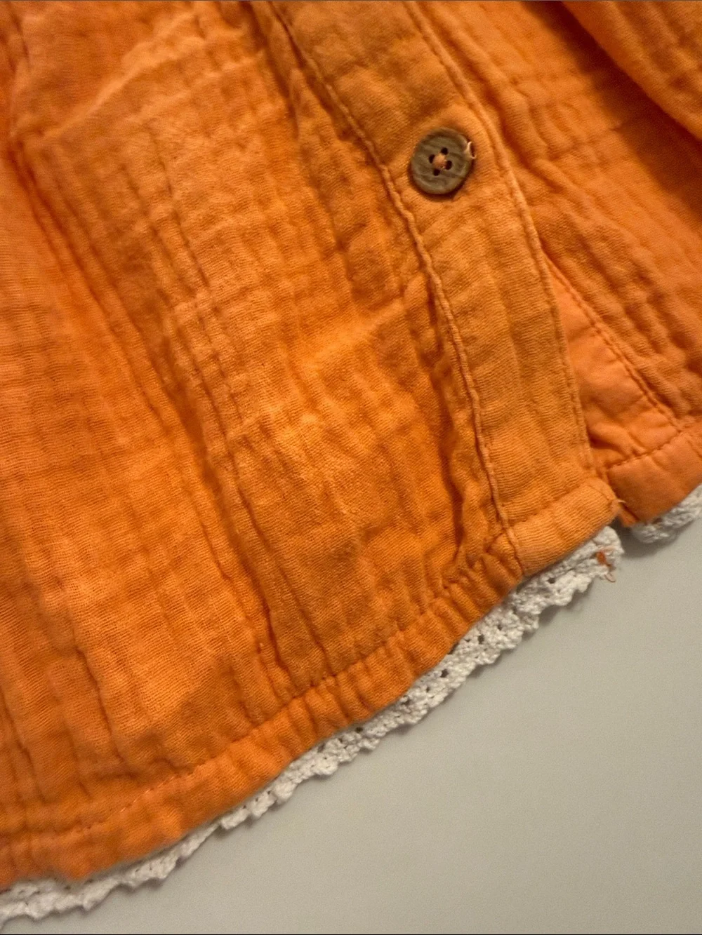 Rachel Zoe Orange Puff-Sleeve Tiered Button Dress